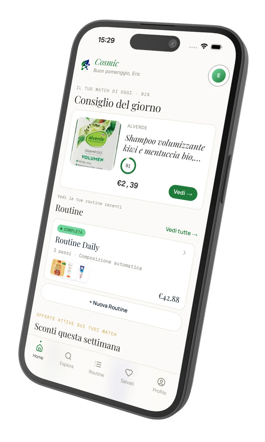 L’app Cosmic su uno smartphone
